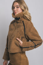 Brown Faux Fur Trimmed Jacket
