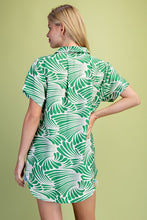 Green Printed Button Up Tunic