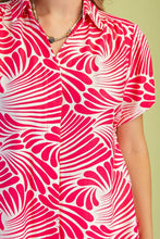 Fuchsia Printed Button Up Tunic