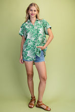 Green Printed Button Up Tunic