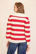 Cream/Red The Varsity Stripe Half-zip Sweater