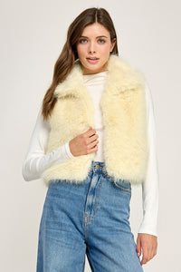 Butter Yellow Cloudy Fur Vest