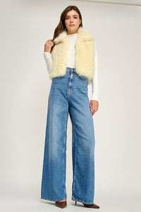 Butter Yellow Cloudy Fur Vest