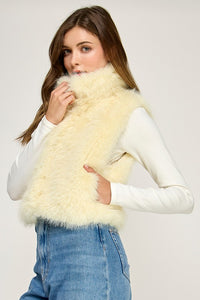 Butter Yellow Cloudy Fur Vest