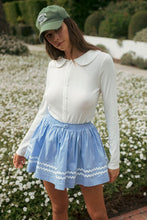 Off White Pointelle Long Sleeve Round Collar Knit Top