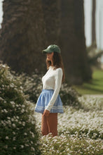 Off White Pointelle Long Sleeve Round Collar Knit Top