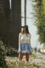 Off White Pointelle Long Sleeve Round Collar Knit Top