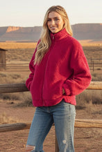 Fuchsia Faux Fur Zip Up Jacket