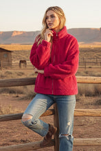 Fuchsia Faux Fur Zip Up Jacket