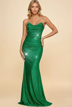 Green Sweetheart Ruched Bust Tube Top Column Maxi Dress