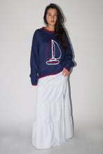 Navy Sailboat Knit Sweater