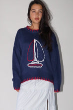 Navy Sailboat Knit Sweater