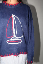 Navy Sailboat Knit Sweater