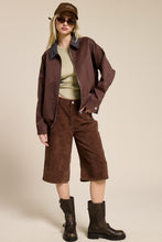 Chocolate Contrast Plaid Barn Jacket