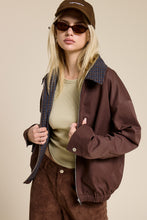 Chocolate Contrast Plaid Barn Jacket