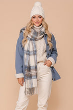 Blue Cozy Corduroy Oversized Jacket With Sherpa Detail