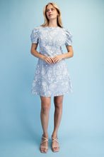 Pale Blue Floral Paisley Print Mini Dress