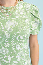 Seafoam Floral Paisley Print Mini Dress