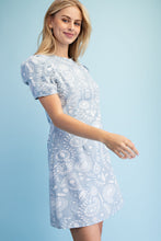 Pale Blue Floral Paisley Print Mini Dress