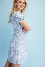 Pale Blue Floral Paisley Print Mini Dress