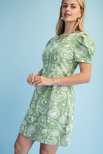 Seafoam Floral Paisley Print Mini Dress