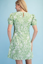 Seafoam Floral Paisley Print Mini Dress