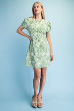 Seafoam Floral Paisley Print Mini Dress
