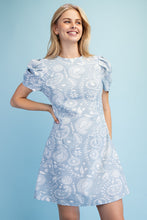 Pale Blue Floral Paisley Print Mini Dress