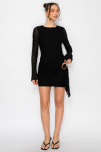 Black Long Sleeve Lace Mini Dress