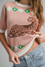 Blush Leopard Graphic Knit Top