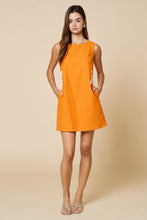 Orange Embroidered Beaded Flower Detail Mini Dress