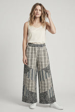 Muticolor Plaid Patchwork On Animal Print Wide Leg Pants