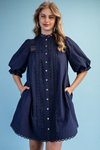 Midnight Trim Detail Button Down Dress