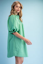 Mint Trim Detail Button Down Dress