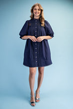 Midnight Trim Detail Button Down Dress