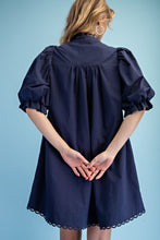 Midnight Trim Detail Button Down Dress