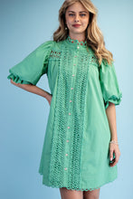 Mint Trim Detail Button Down Dress