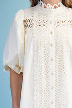 Cream Trim Detail Button Down Dress