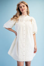 Cream Trim Detail Button Down Dress