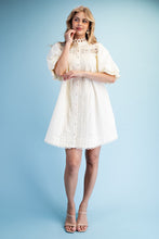 Cream Trim Detail Button Down Dress