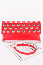 Red Patent Leather Metal Studded Clutch
