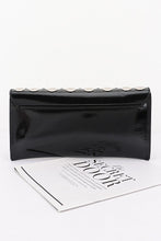 Black Patent Leather Metal Studded Clutch