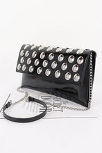 Black Patent Leather Metal Studded Clutch