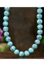 Blue Natural Stone Bead Summer Necklace