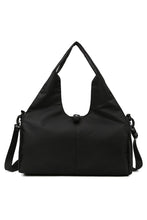 Black Women's Oxford Fabric Casual Large Shoulder Gym Bag
