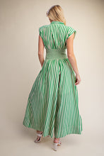 Green Multi Striped Jumpsuit