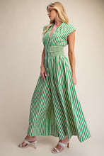 Green Multi Striped Jumpsuit