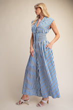 Blue Multi Striped Jumpsuit