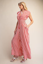 Red Multi Striped Jumpsuit