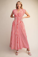 Red Multi Striped Jumpsuit